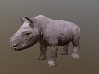 3D Render Of Gray Reptile Standing On Brown Background With Detailed Skin Texture 3d model