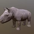 3D Render Of Gray Reptile Standing On Brown Background With Detailed Skin Texture