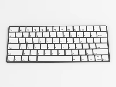 Sleek Modern Computer Keyboard With White Keys And Black Frame Design 3d model