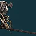 Game Movie Skeleton Character With Long Hair Holding Long Sword And Wrist Guard