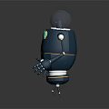 Modern 3D Robot Design With Transparent Head Blue Body Mechanical Arms And Legs