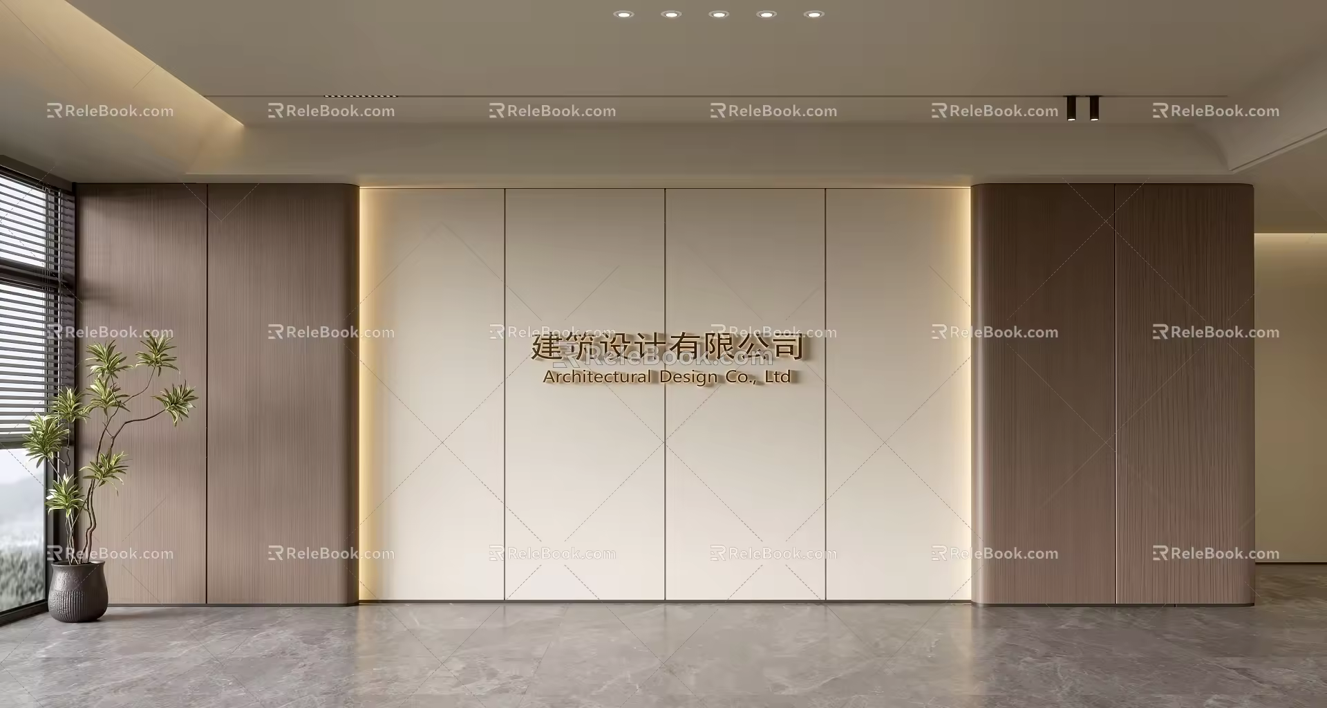 Modern Front Desk Background Wall Simple Background Wall Front Desk Reception Area Background Wall Company Front Desk Background Wall 3d model