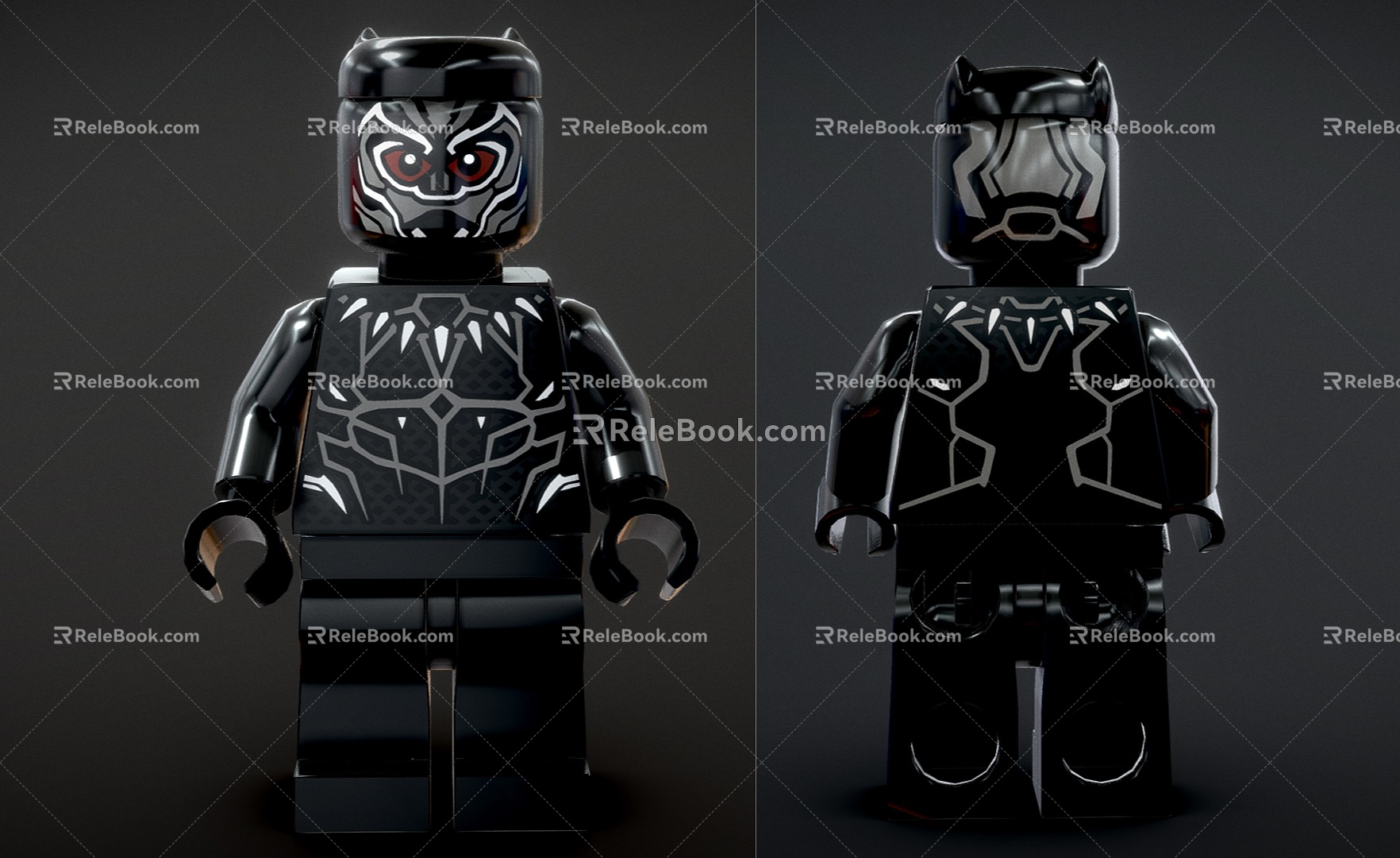 Toy Handset Lego Doll Marvel Panther 3d model