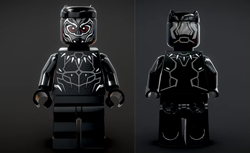 Toy Handset Lego Doll Marvel Panther 3d model
