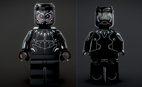 Toy Handset Lego Doll Marvel Panther 3d model