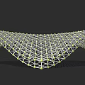 3D Model Wavy Grid Structure Ceiling Design with White and Green Lines 3d model