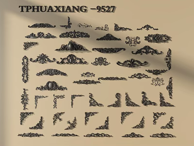 Various Intricate Carved Decorative Patterns for Furniture Architectural Design Elements 3d model