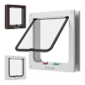 Hinged Access Panels With Metal Frame Glass And Colored Control Buttons 3d model