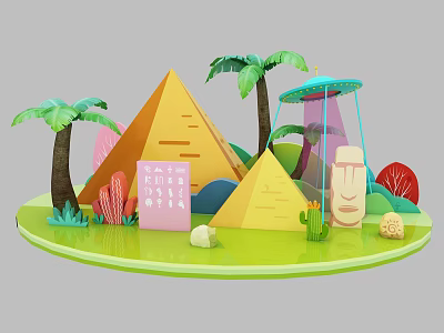 Modern Beauty Chen Cartoon Desert Modeling Beauty Chen 3d model