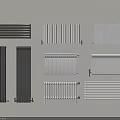 Modern Wall Mounted Radiators In Gray And White Colors With Various Designs 3d model