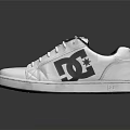 DC White Sneakers With Black Logo And White Laces Casual Sporty Design