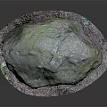 Organic Natural Stone With Green Moss Covered Rough Surface And Natural Shape For Garden Decoration
