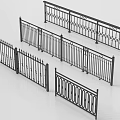 Black Iron Railings With Various Ornate Designs And Modern Stylish Patterns 3d model