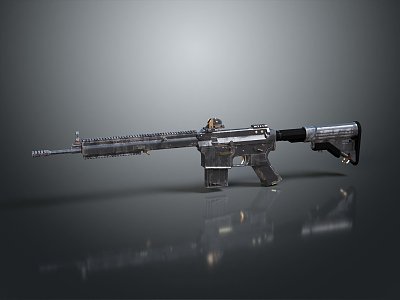 modern rifle semi-automatic rifle combat rifle battle rifle 3d model