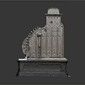 Vintage Cash Register Design With Ornate Metal Body And Mechanical Buttons