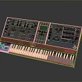 portable synthesizer mixer reverberator tuner mixer mixing equipment 3d model