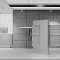 Modern Clothing Store Interior Design With Hanging Clothes Reception Desk And Sofa Area