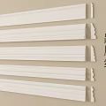 White Baseboard Lines With Various Profiles For Home Interior Decoration 3d model