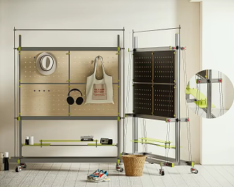 Aluminum Profile Storage Rack Hanger DIY Storage Rack Moveable Hanger 3d model