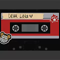 Vintage Red And Black Cassette Tape With Door Lock Label And Stickers
