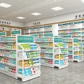 Pharmacy Store with Bright Interior Wide Range of Medicines Health Products and Counter