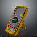 Yellow Digital Multimeter With Digital Display Dial Knob And Stand Support