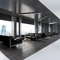 Modern Hospital Outpatient Clinic Waiting Area With Comfortable Seats And Large Windows