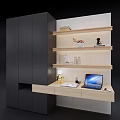 2850 wardrobe with computer desk 3d model