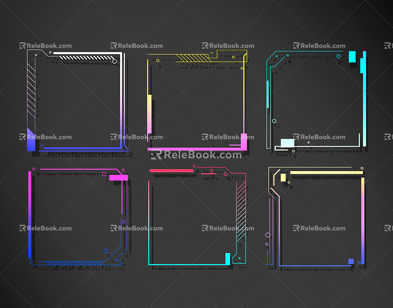 Modern science and technology lines science and technology lines modeling culture wall 3d model