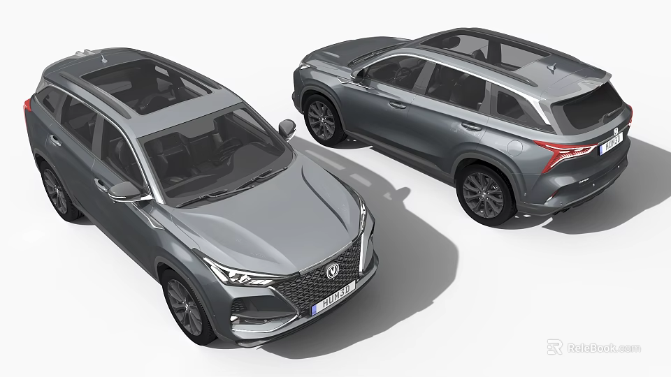 Modern Gray SUV Exterior Design With Streamlined Body And Roof Features 3d model 