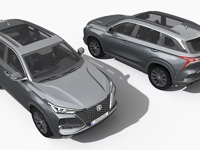 Modern Gray SUV Exterior Design With Streamlined Body And Roof Features 3d model