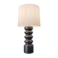 Modern Table Lamp With White Lampshade And Black Stacked Ring Base Design 3d model
