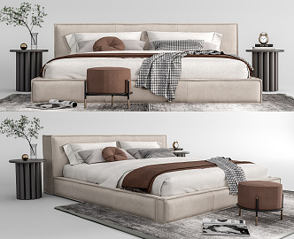 Modern Minotti double bed 3d model