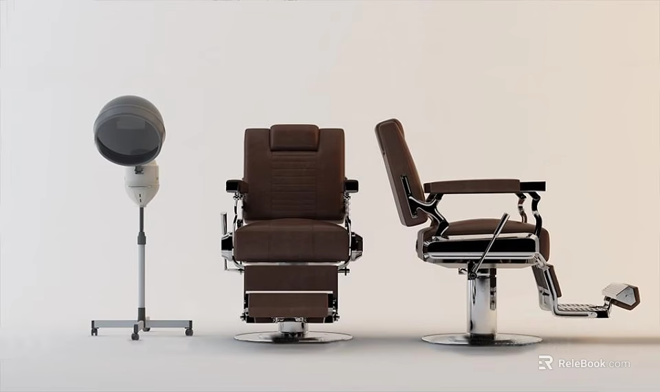Brown Modern Massage Chair With Ergonomic Design And Comfortable Upholstery On White Background 3d model 