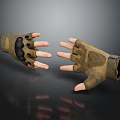 Camouflage Brown Fingerless Tactical Gloves With Protective Pads And Breathable Design For Outdoor Activities