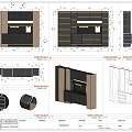 Sideboard Design Drawings with Structural Details Wooden Panels and Storage Compartments