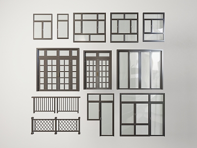 Modern window combination casement window door floor window plastic steel window glass partition door and window balcony door and window broken bridge aluminum window model