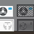 Air conditioning external unit Air conditioning external hood louver grille guard 3d model