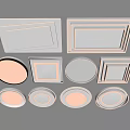 Various Modern Ceiling Lights With Square And Round Shapes For Home Decor 3d model