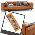 Leather Sofa Double Sofa 3d model