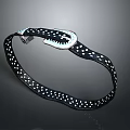 Black Belt With White Polka Dots And Silver Metal Buckle For Fashion Outfits