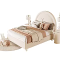 Cozy Kids Bed With Rabbit Headboard Soft Pillows Blanket And Plush Toys