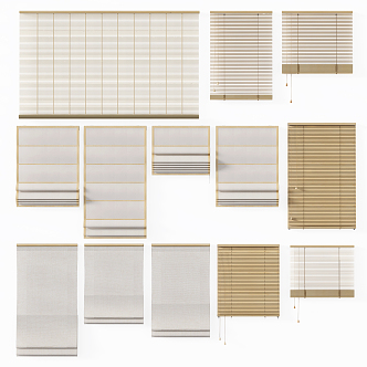 new chinese venetian blinds bamboo curtain 3d model