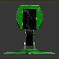 Green Multi Barrel Weapon System With Seat Star Shaped Base And Display Screen 3d model