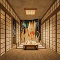 Elegant Modern Hotel Lobby Interior With Wooden Decorative Structure Reception Desk And Stylish Wall Lighting