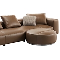 Minotti double sofa pillow sofa 3d model