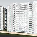 Modern Twin High Rise Residential Buildings With Large Windows And Green Lawns