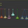 Yellow White And Brown Chandeliers With Various Designs Hanging Via Chains For Home Decor