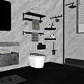 Bathroom Accessories Including Wall Mounted Shelves Towel Racks And Hooks For Modern Bathroom