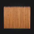 Wooden Garden Fence With Pointed Top And Vertical Planks Design
